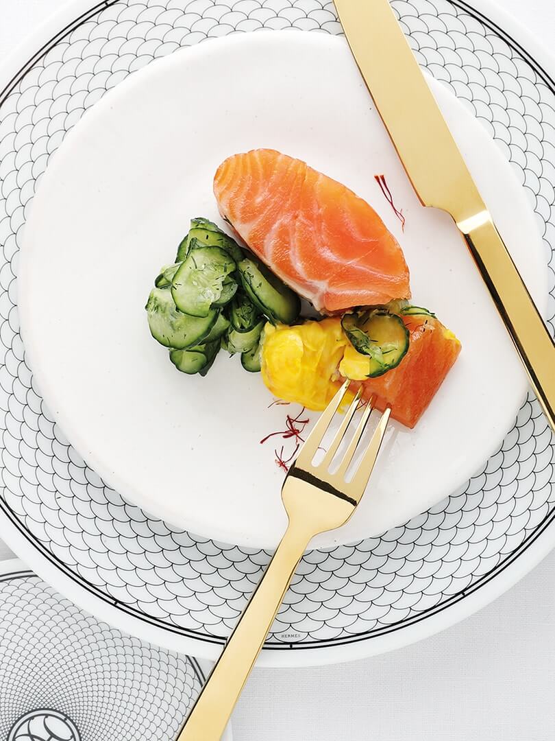 A plate of cured salmon at Farro Restaurant. Photograph by Elsa Young. A plate of cured salmon at Farro Restaurant. Photograph by Elsa Young.