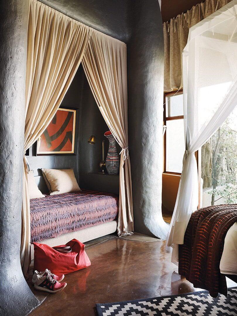 Beautiful interior of a guest suite at Singita Pamushana, Zimbabwe. Photo by Elsa Young. Beautiful interior of a guest suite at Singita Pamushana, Zimbabwe. Photo by Elsa Young.