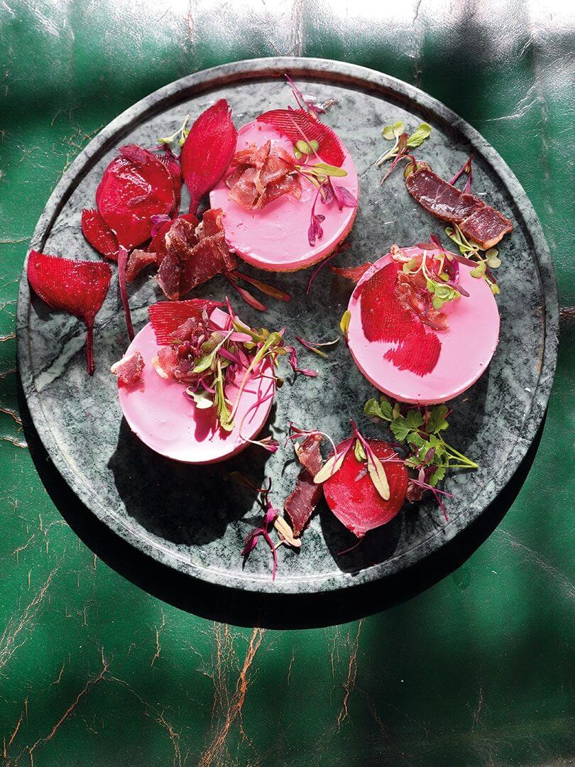 A beautiful plate of beet terrine. Photo by Elsa Young. A beautiful plate of beet terrine. Photo by Elsa Young.