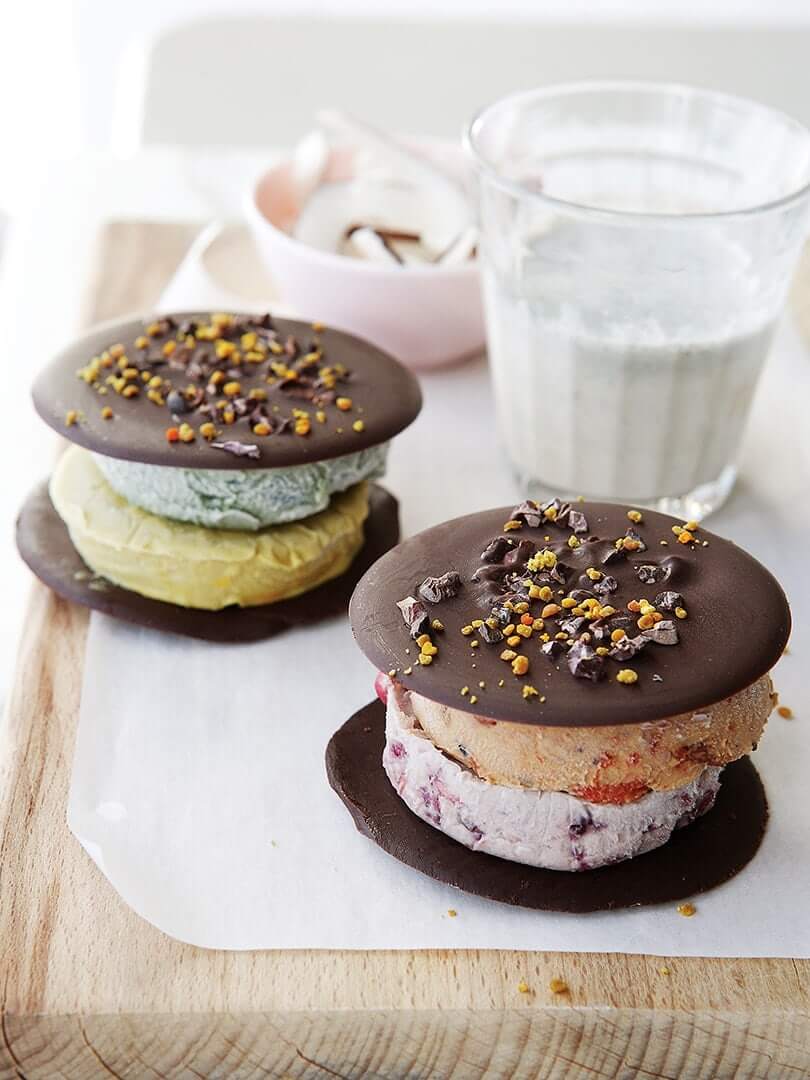 Delicious and sophisticated ice-cream sandwiches. Photograph by Elsa Young. Delicious and sophisticated ice-cream sandwiches. Photograph by Elsa Young.